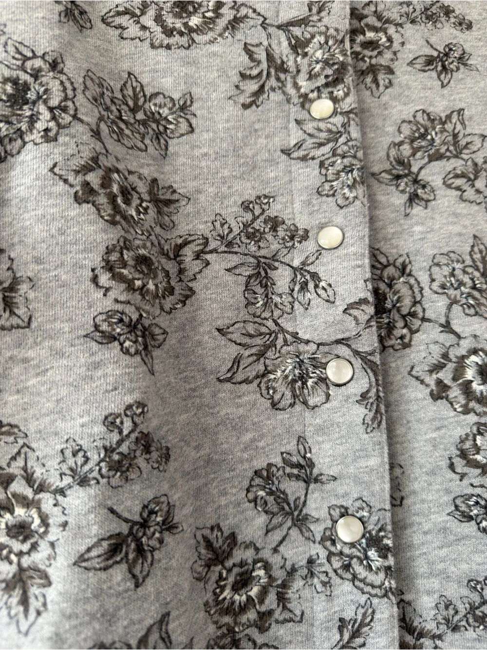Classic Elements Gray Floral Button-Front Jacket